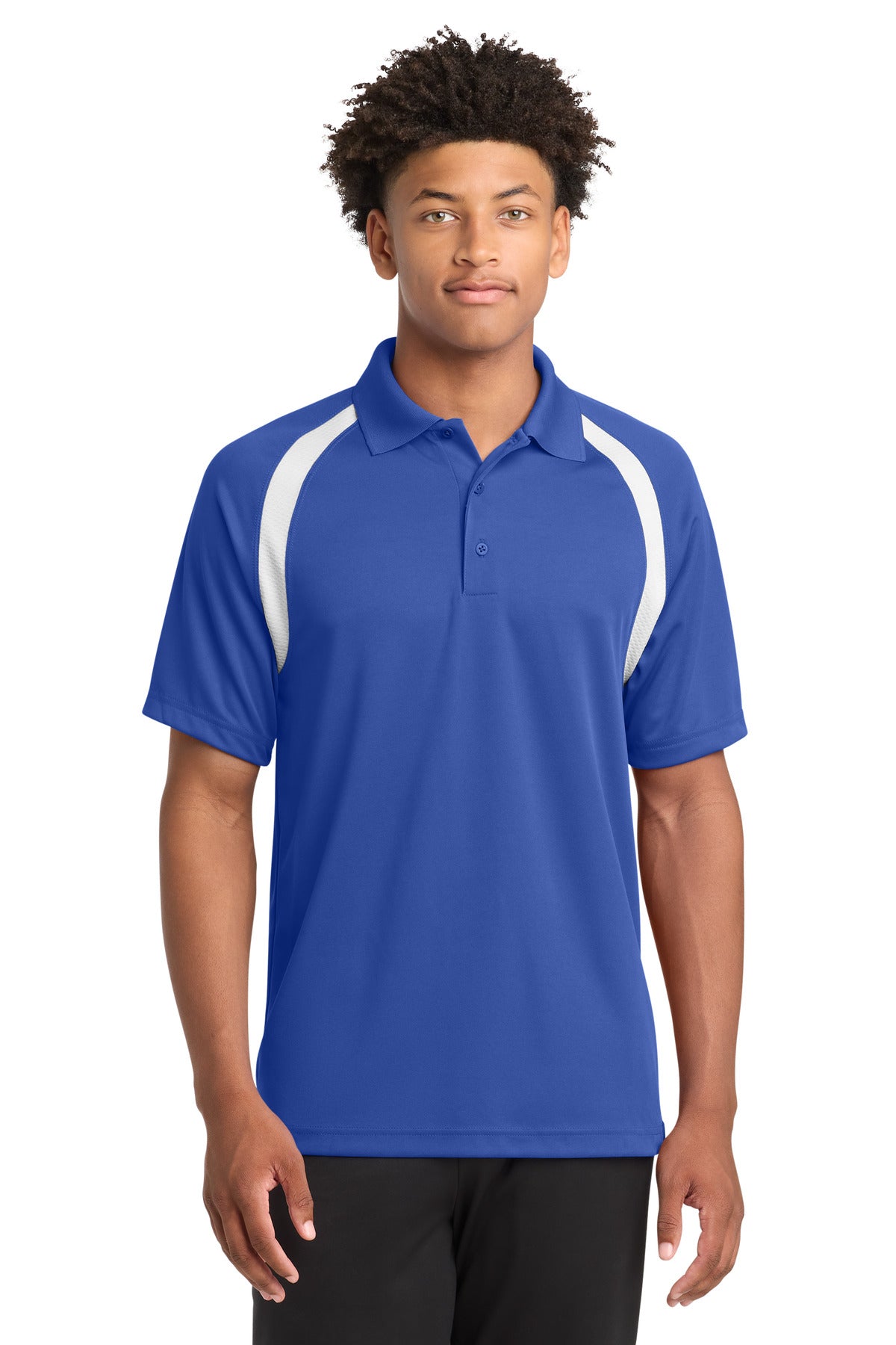 Sport-Tek Dry Zone Colorblock Raglan Polo T476 True Royal/ White
