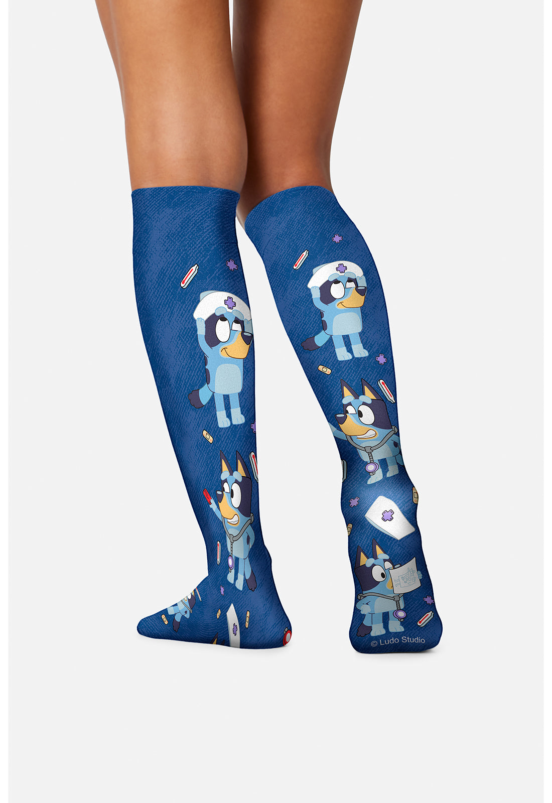 Legwear TCOMFORTSUPPOR Knee High 8-15Mmhg Compression Socks Calling Doctor Bluey