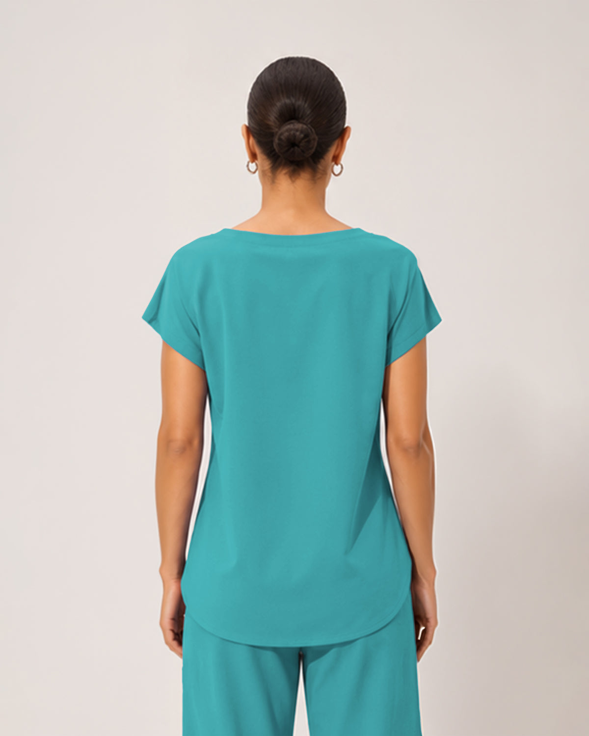 Foundry Women's 1215 Rowan 1 Pocket Boat Neck Dolman Top Teal