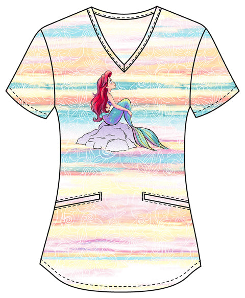 Tooniforms TF737 Print V-Neck Top Vibe With The Tide