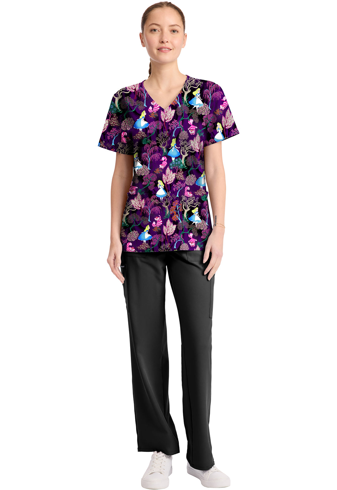 Tooniforms TF794 Print V-Neck Top Here And Everywhere