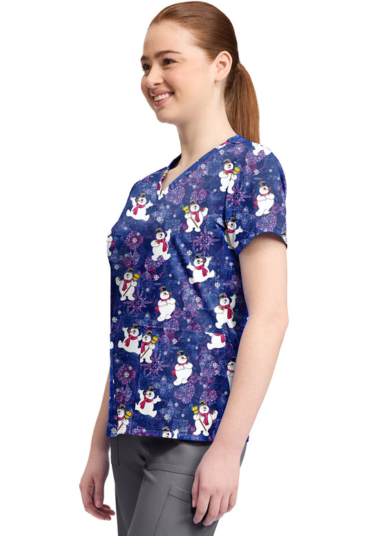 Tooniforms TF796 Print V-Neck Top Chilly Tiles