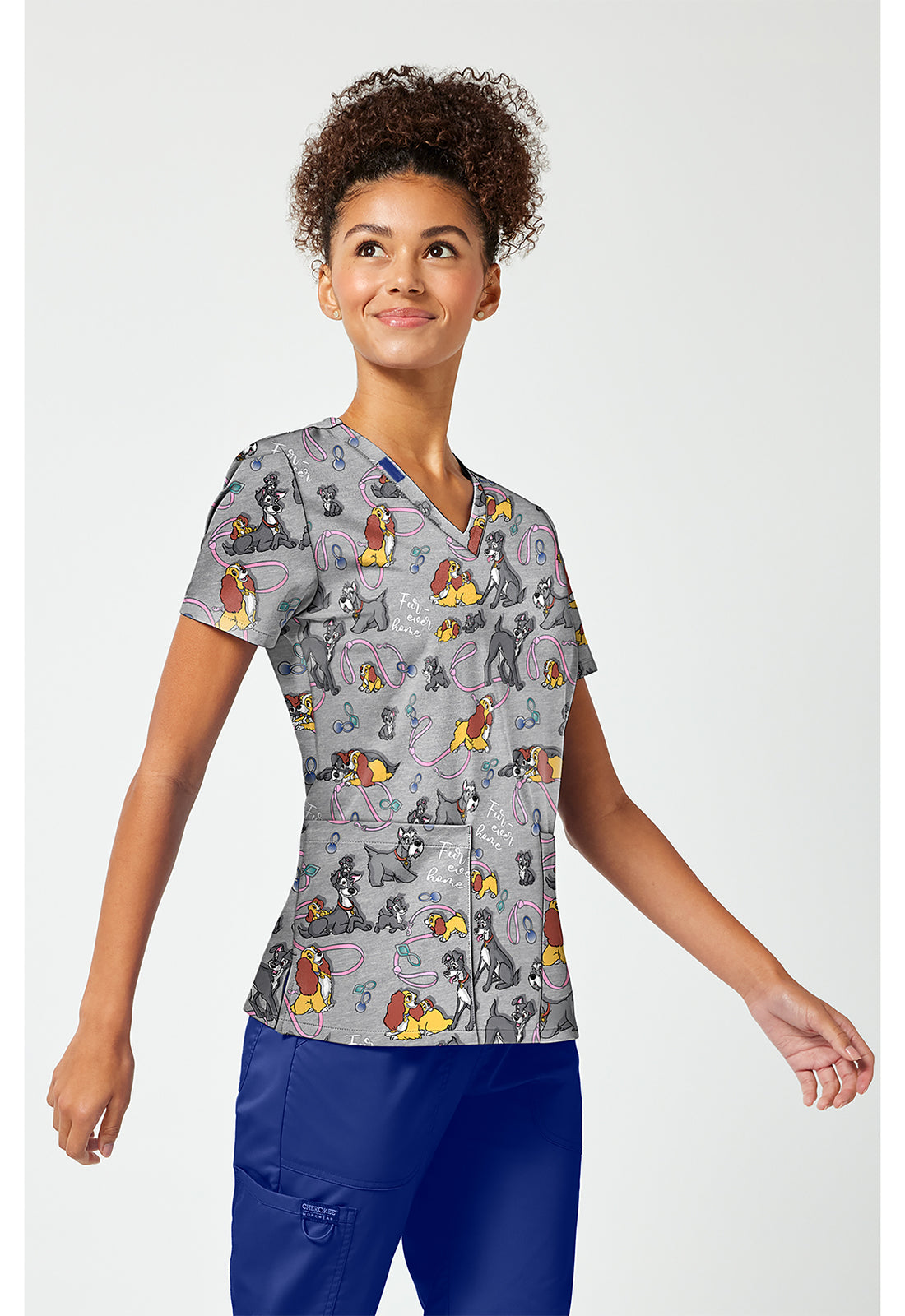 Tooniforms TF796 Women's Print V-Neck Scrub Top Lady'S Forever Home