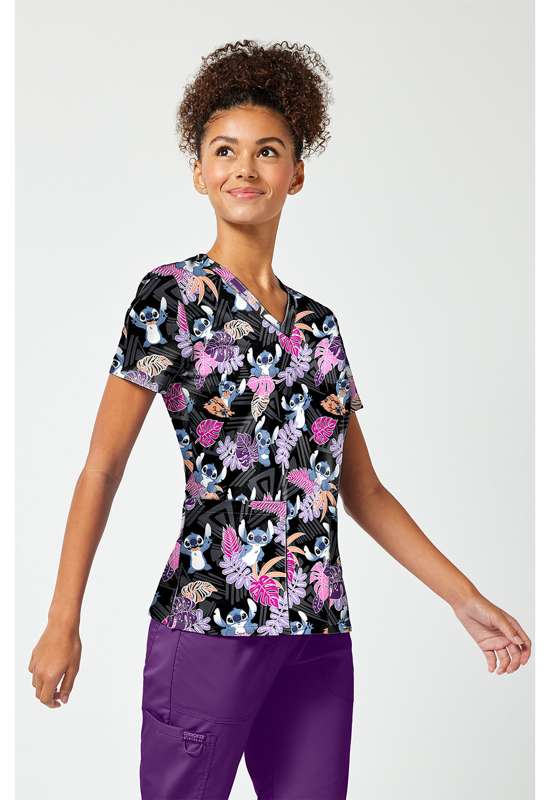 Tooniforms TF796 Women's Print V-Neck Scrub Top Stitch Tribe