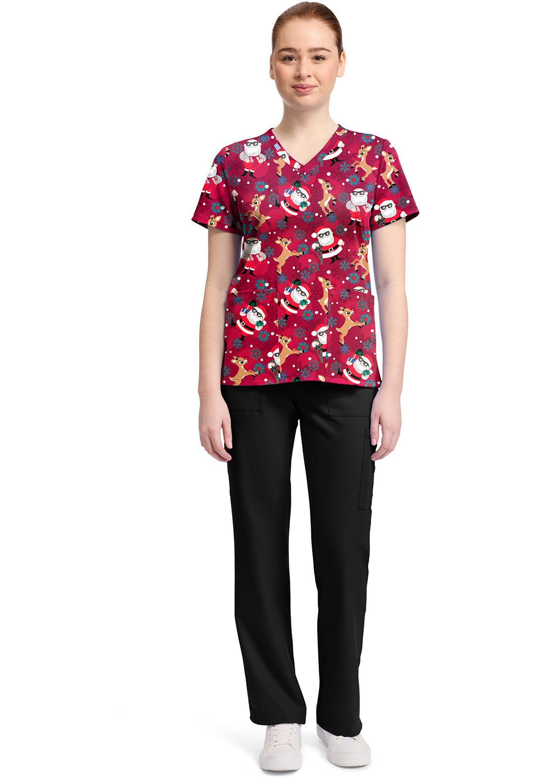 Tooniforms TF796 Print V-Neck Top Future Is Bright