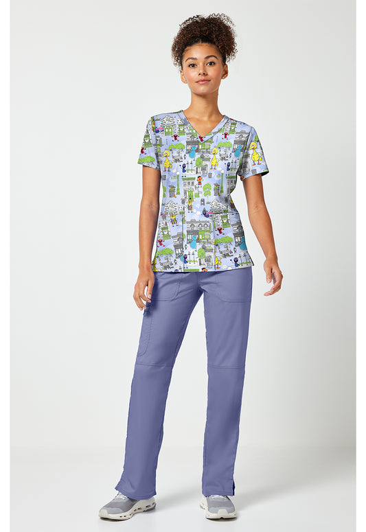 Tooniforms TF796 Women's Print V-Neck Scrub Top Doodle Days