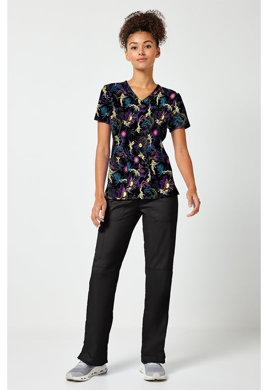 Tooniforms TF796 Women's Print V-Neck Scrub Top Celestial Tropics