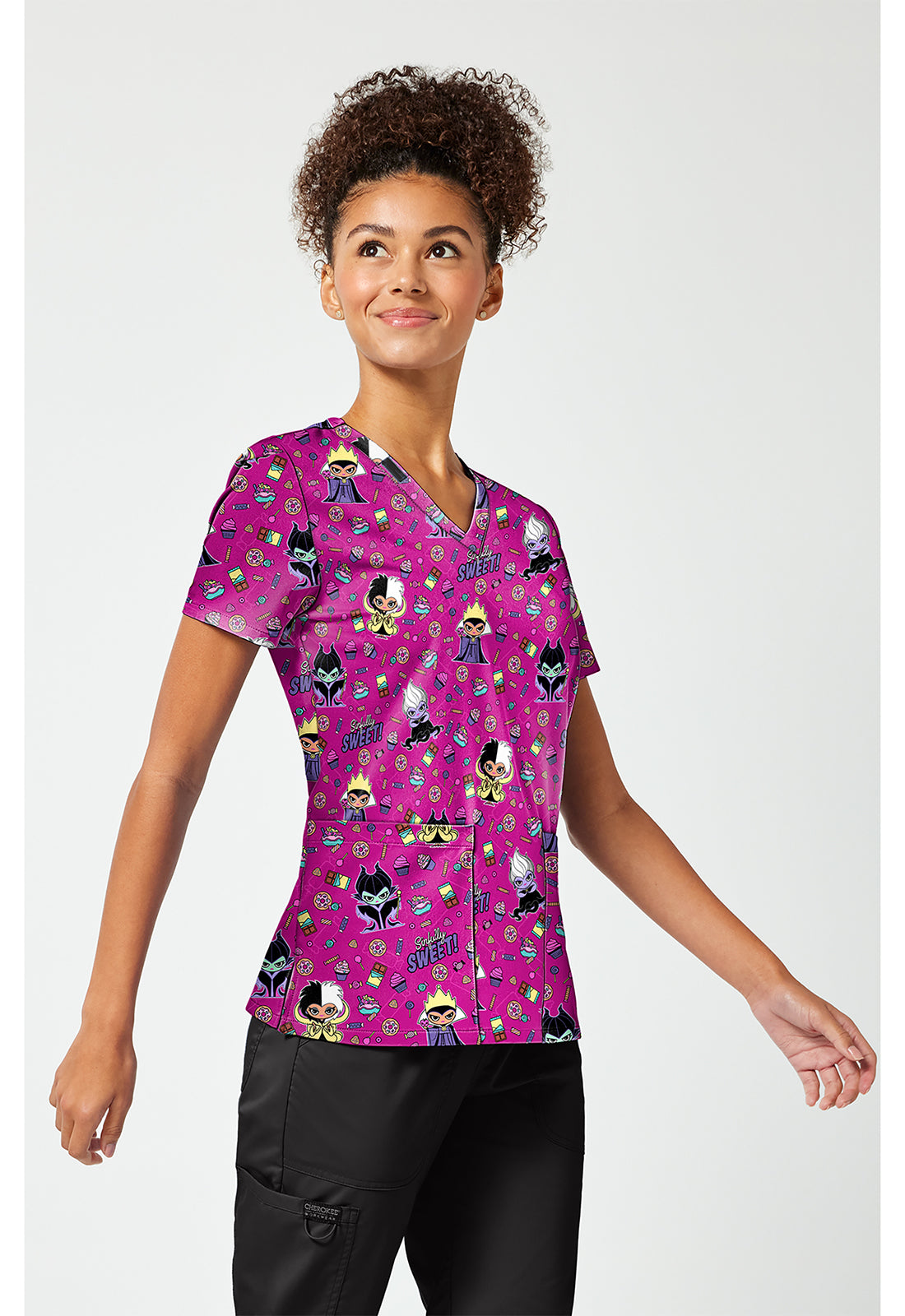 Tooniforms TF796 Women's Print V-Neck Scrub Top Sweetly Sinful