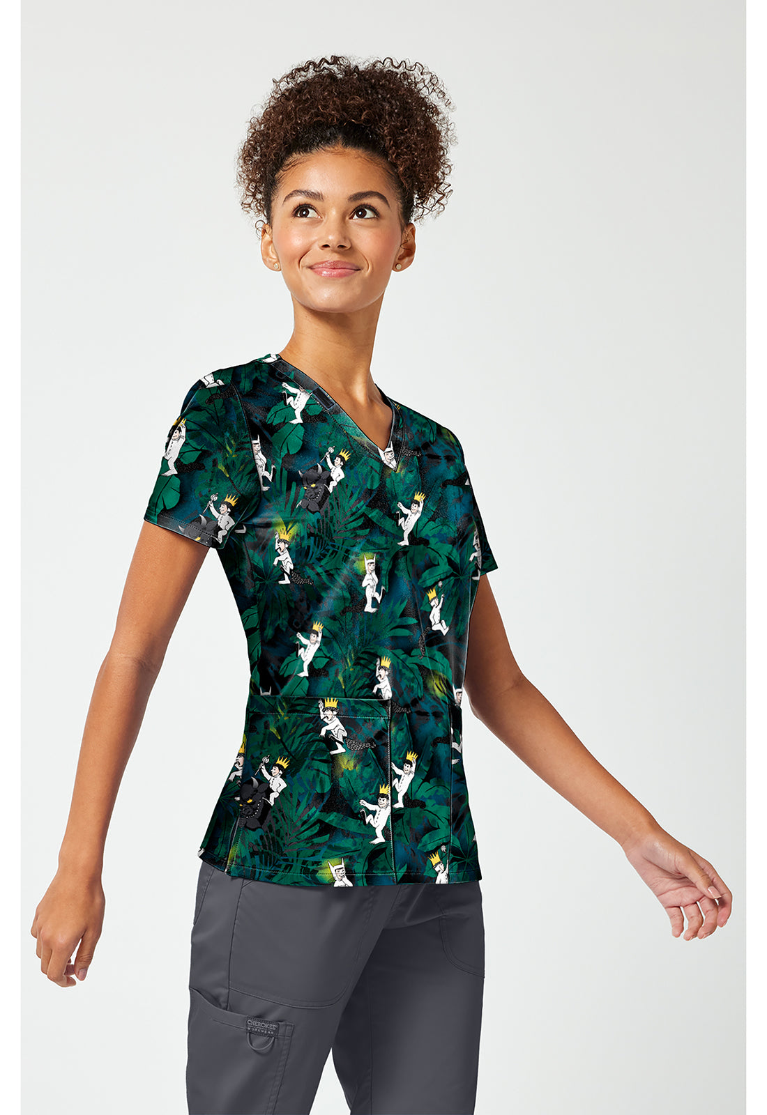 Tooniforms TF796 Women's Print V-Neck Scrub Top King Of Things