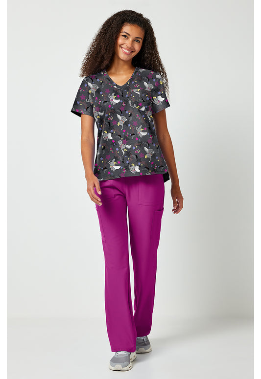 Tooniforms TF797 Women's Print V-Neck Scrub Top Dumbo Star