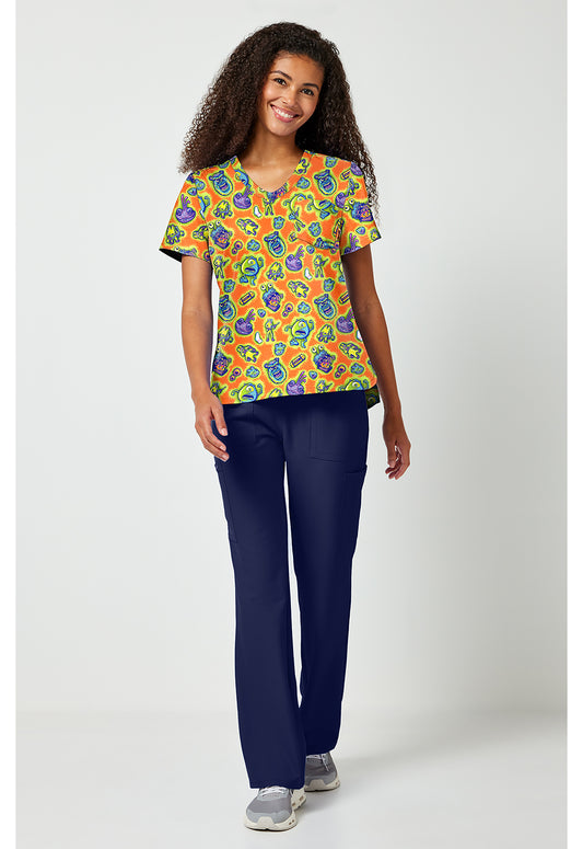Tooniforms TF797 Women's Print V-Neck Scrub Top Code 2319