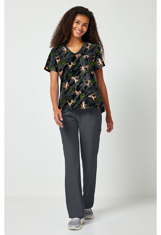Tooniforms TF797 Women's Print V-Neck Scrub Top Flouncy Bouncy