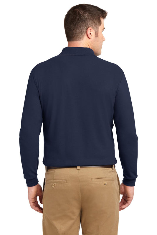 Port Authority Tall Silk Touch Long Sleeve Polo. TLK500LS Navy Tall
