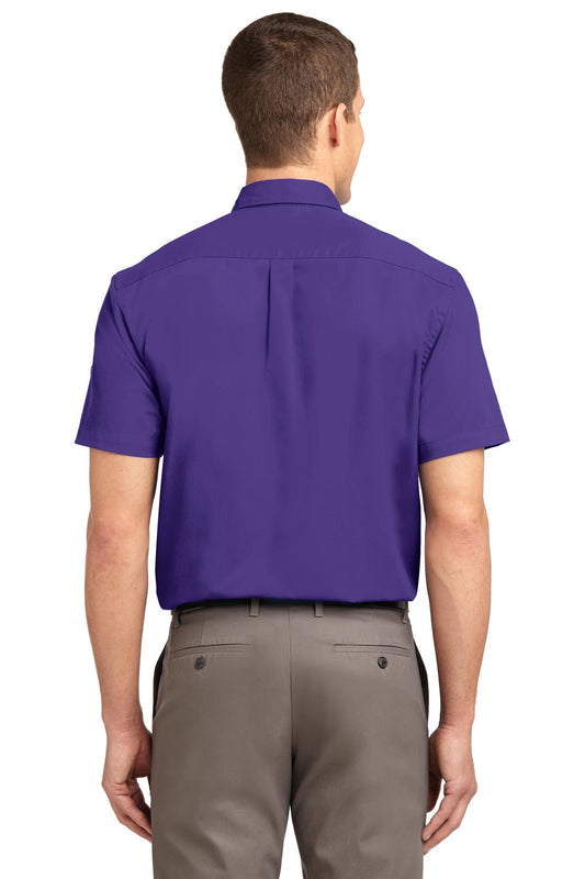Port Authority Tall Short Sleeve Easy Care Shirt. TLS508 Purple/ Light Stone Tall