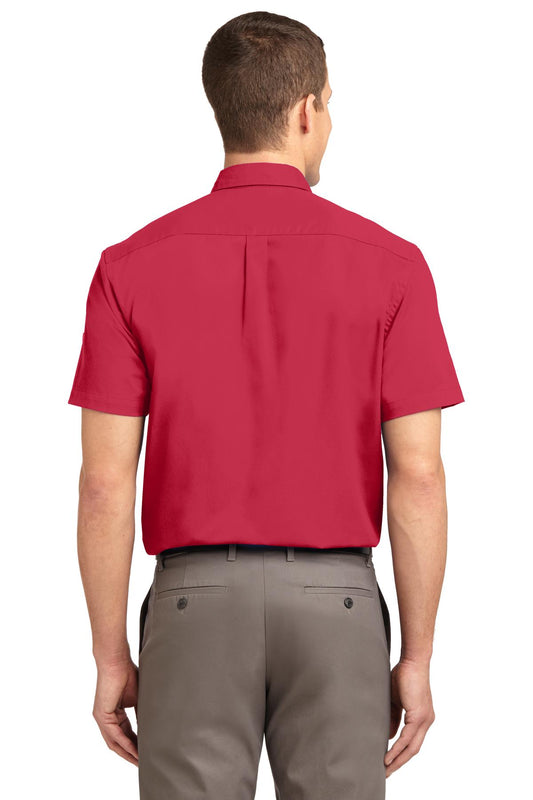 Port Authority Tall Short Sleeve Easy Care Shirt. TLS508 Red/ Light Stone Tall