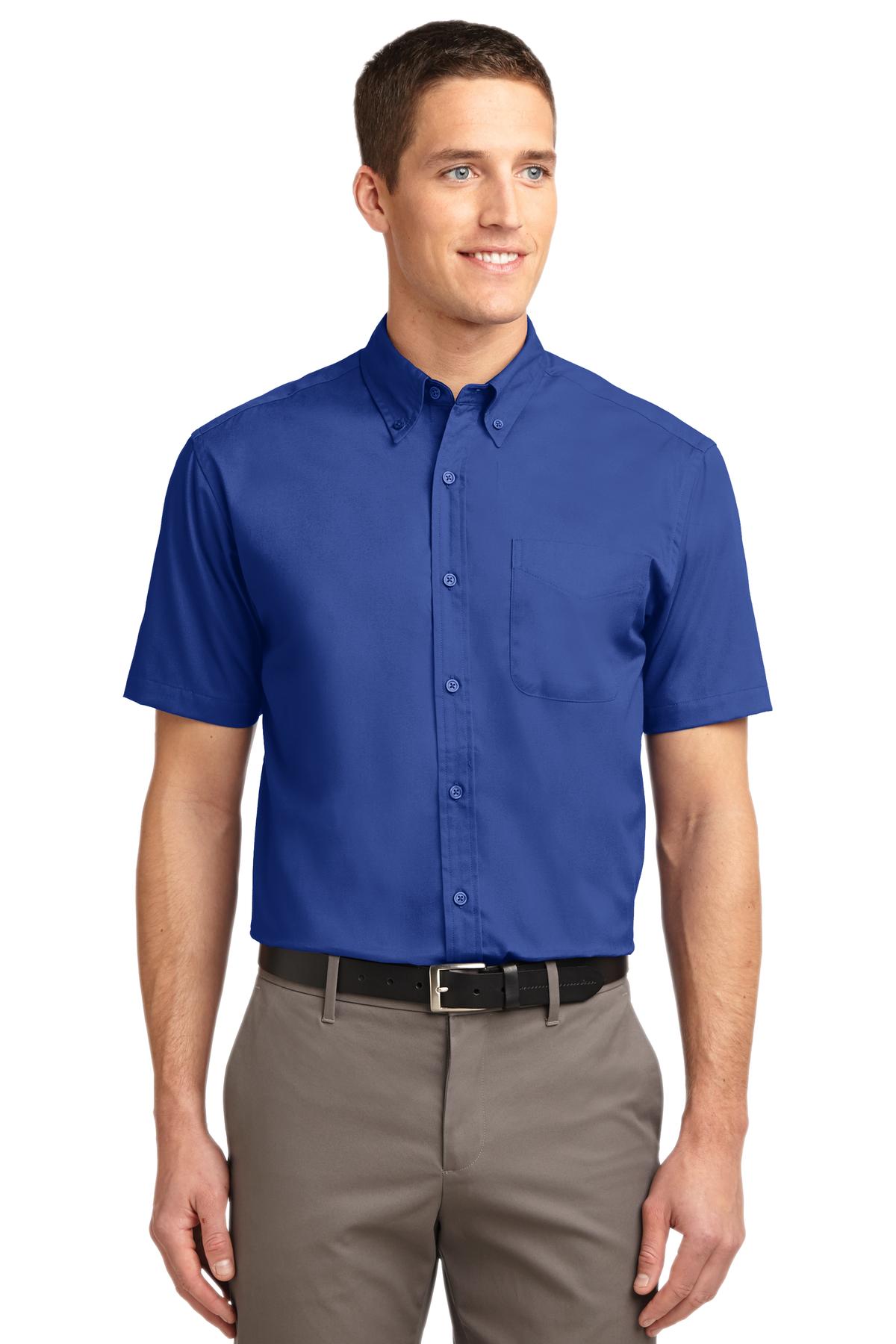 Port Authority Tall Short Sleeve Easy Care Shirt TLS508 Royal/ Classic Navy