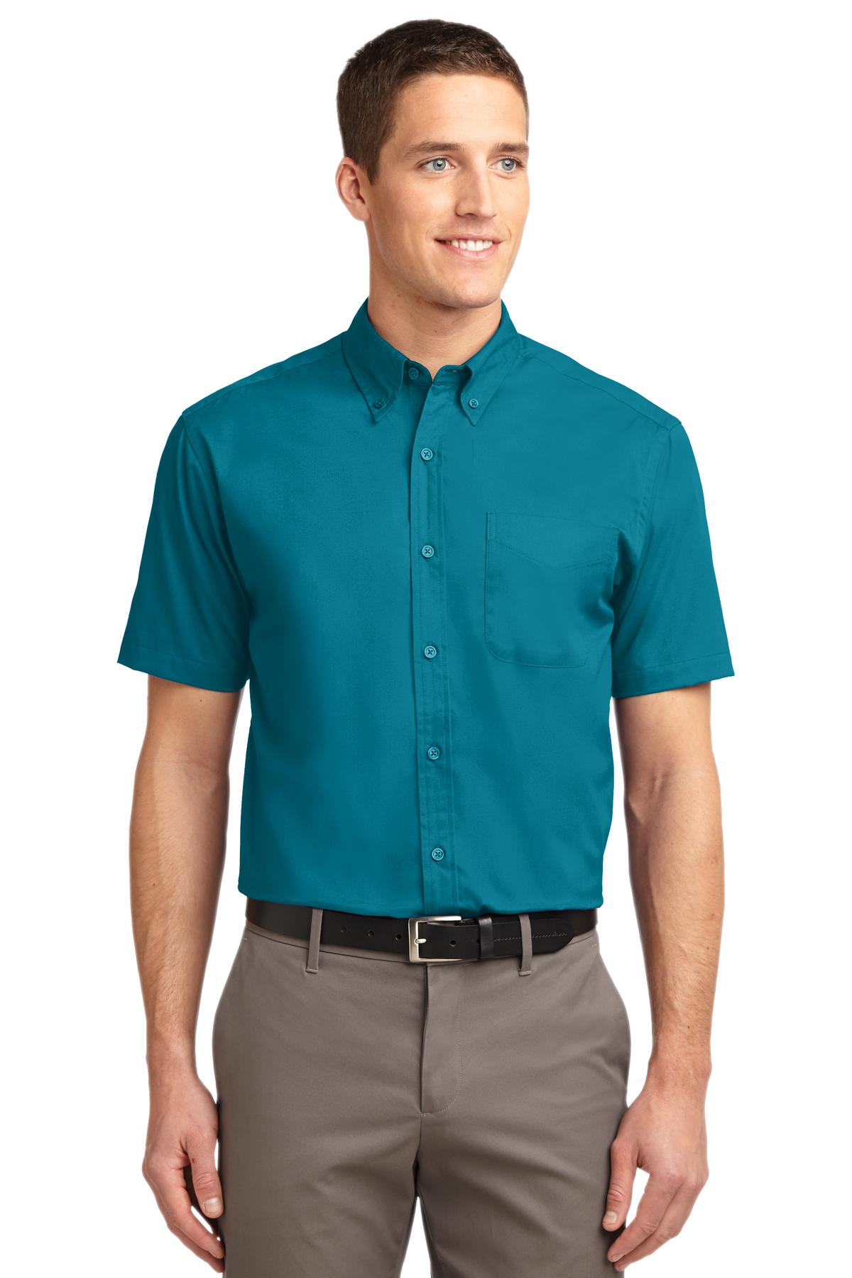 Port Authority Tall Short Sleeve Easy Care Shirt TLS508 Teal Green