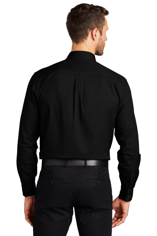 Port Authority Tall Long Sleeve Twill Shirt. TLS600T Black Tall
