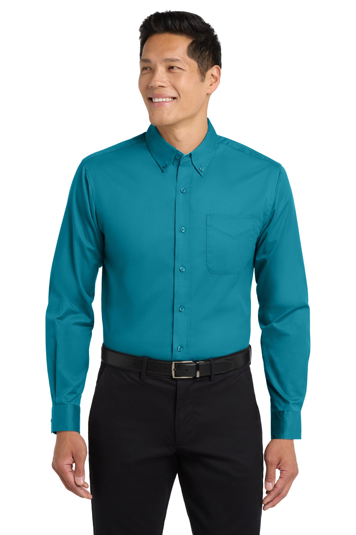 Port Authority Tall Long Sleeve Easy Care Shirt TLS608 Teal Green