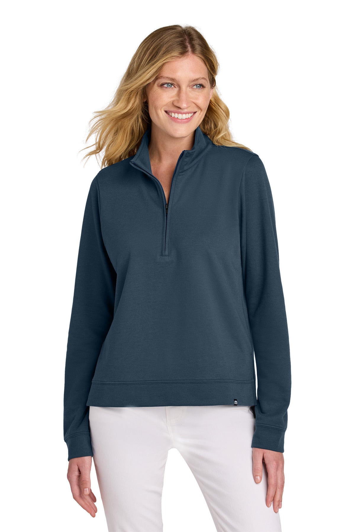 TravisMathew Women's Coveside 1/2-Zip TM1LD007 Blue Nights