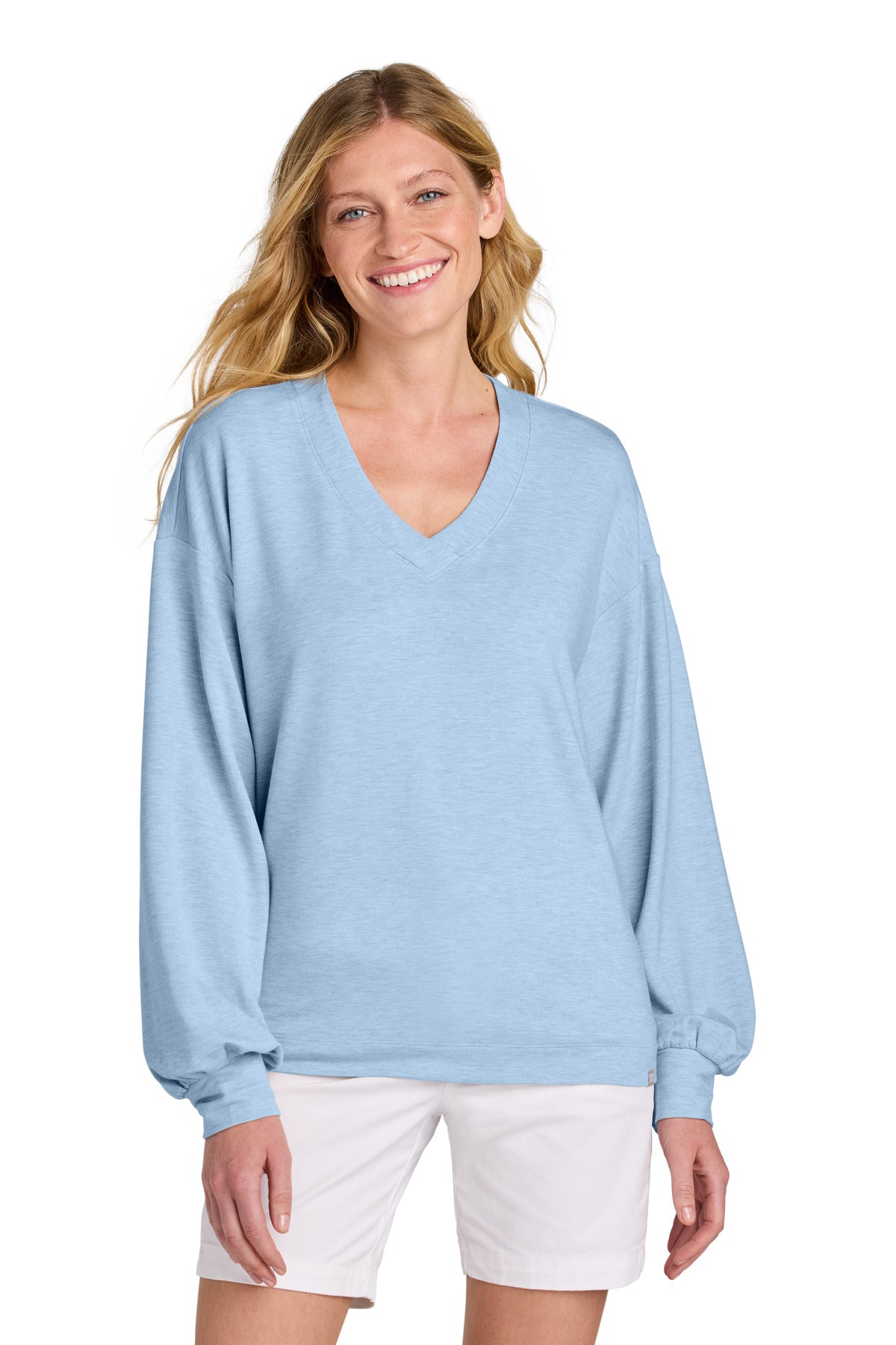 TravisMathew Women's Long Weekend V-Neck TM1LD009 Kentucky Blue Heather