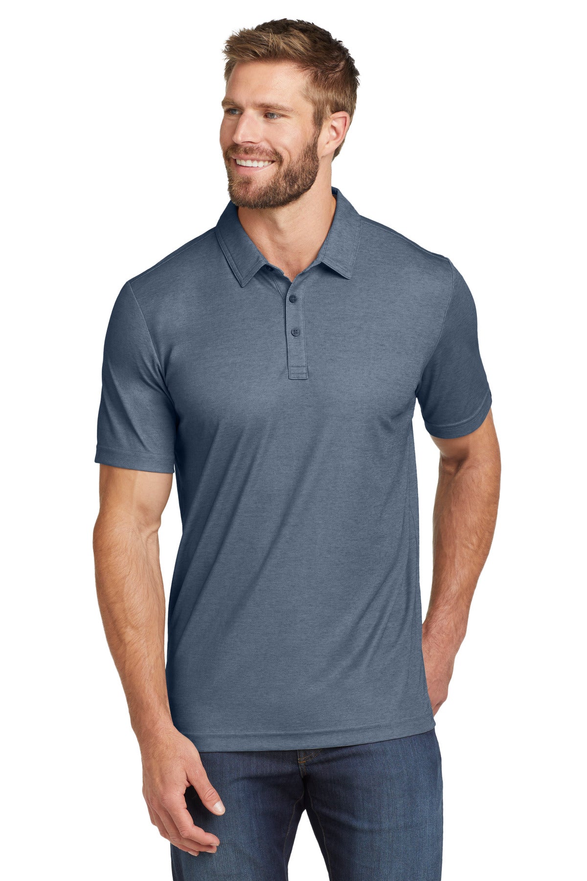 TravisMathew Oceanside Heather Polo TM1MU412 Blue Nights Heather
