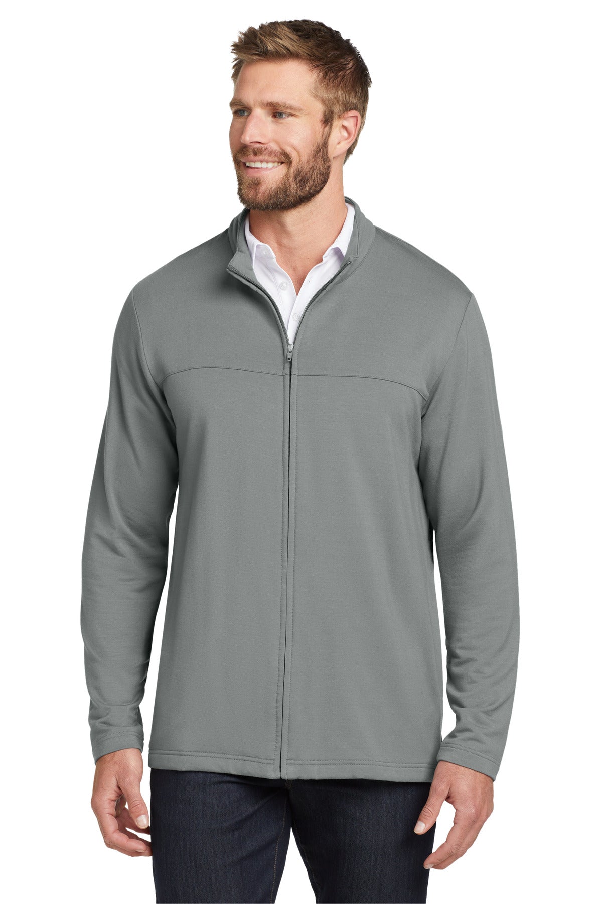 TravisMathew Newport Full-Zip Fleece TM1MU420 Quiet Shade Grey