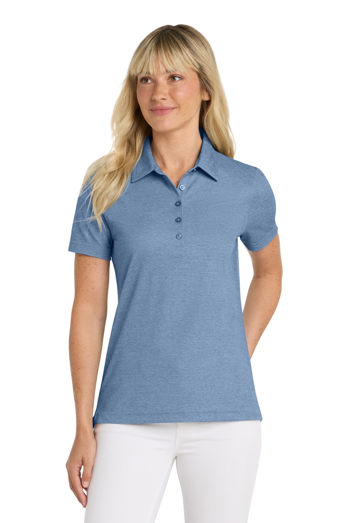 TravisMathew Women's Oceanside Heather Polo TM1WW002 Classic Blue Heather