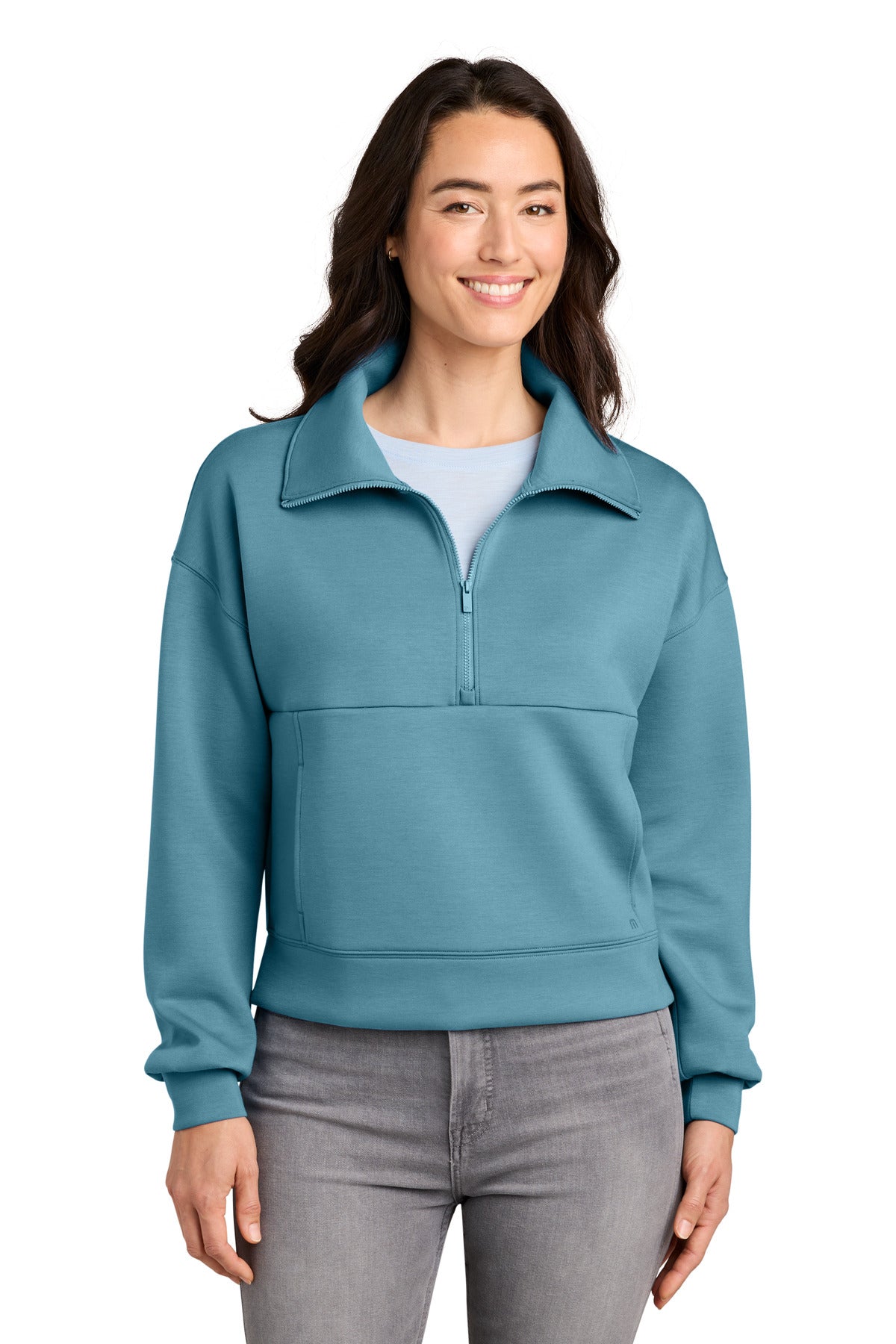 TravisMathew Women's Momentum Shift 1/2-Zip TMA42219 Copen Blue