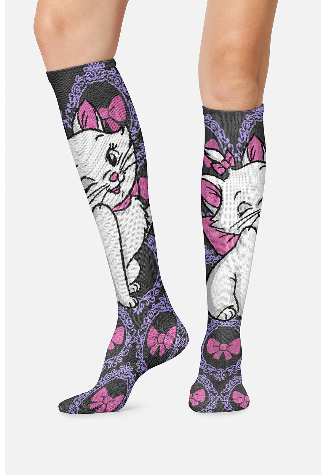 Tooniforms Legwear TPRINTSUPPOR Women's 10-15mmHg Compression Socks Cafe Kitty