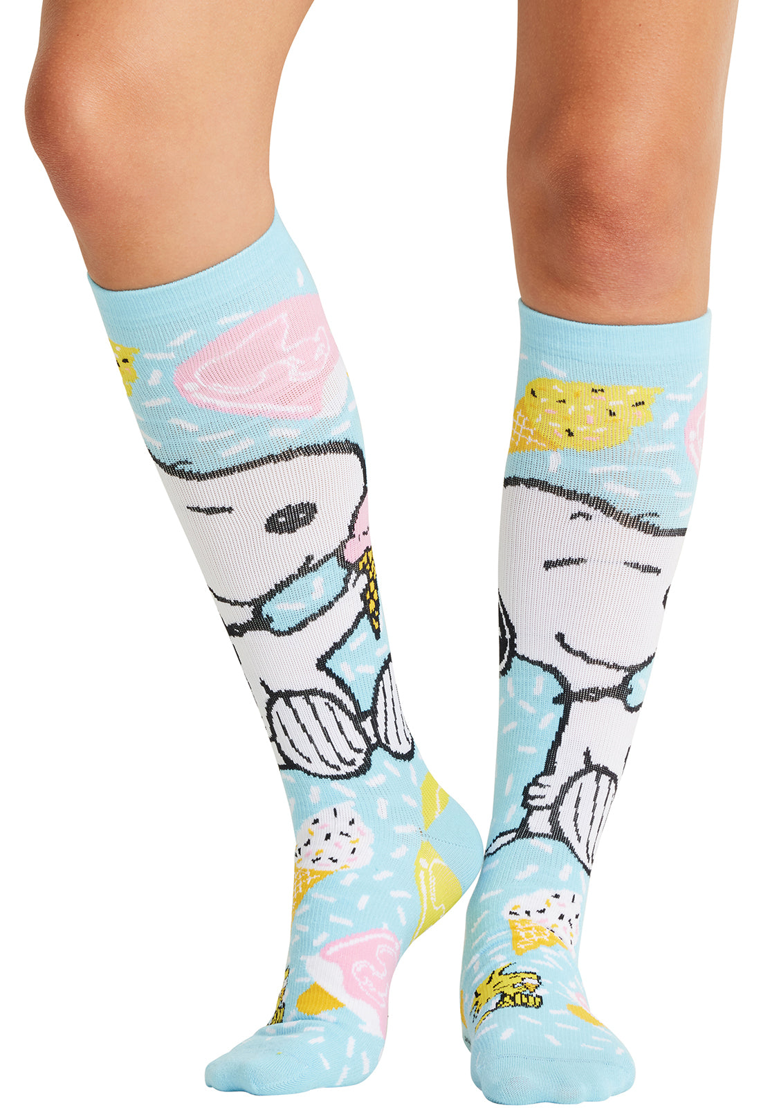 Tooniforms Legwear TPRINTSUPPOR Women's 10-15mmHg Compression Socks Ice Cream Dream