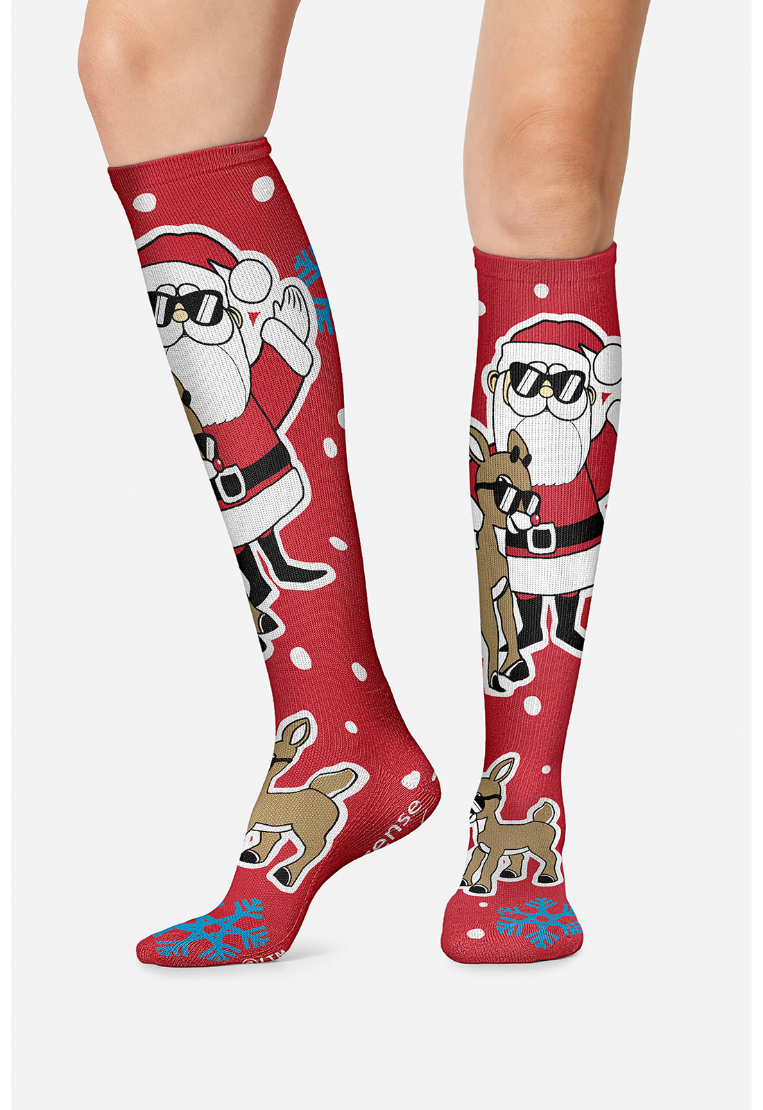 Tooniforms Legwear TPRINTSUPPOR Women's 10-15mmHg Compression Socks Bright Holiday