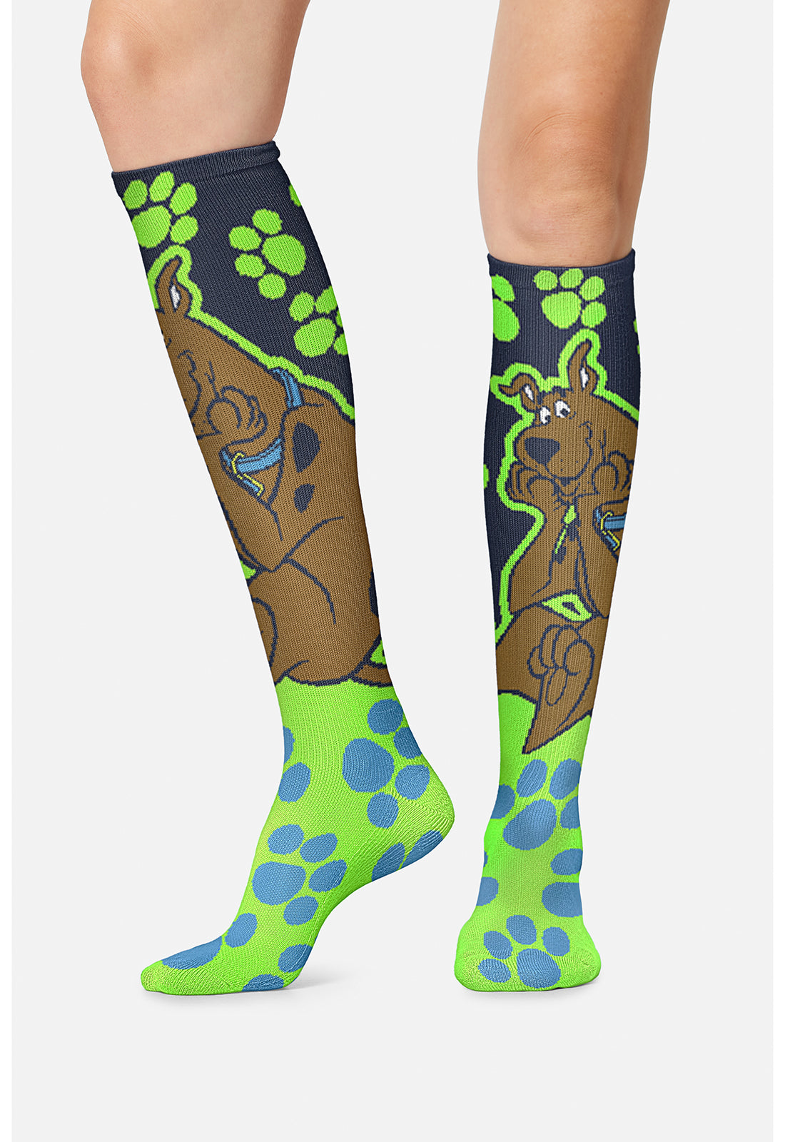 Tooniforms Legwear TPRINTSUPPOR Women's 10-15mmHg Compression Socks Scooby Doo