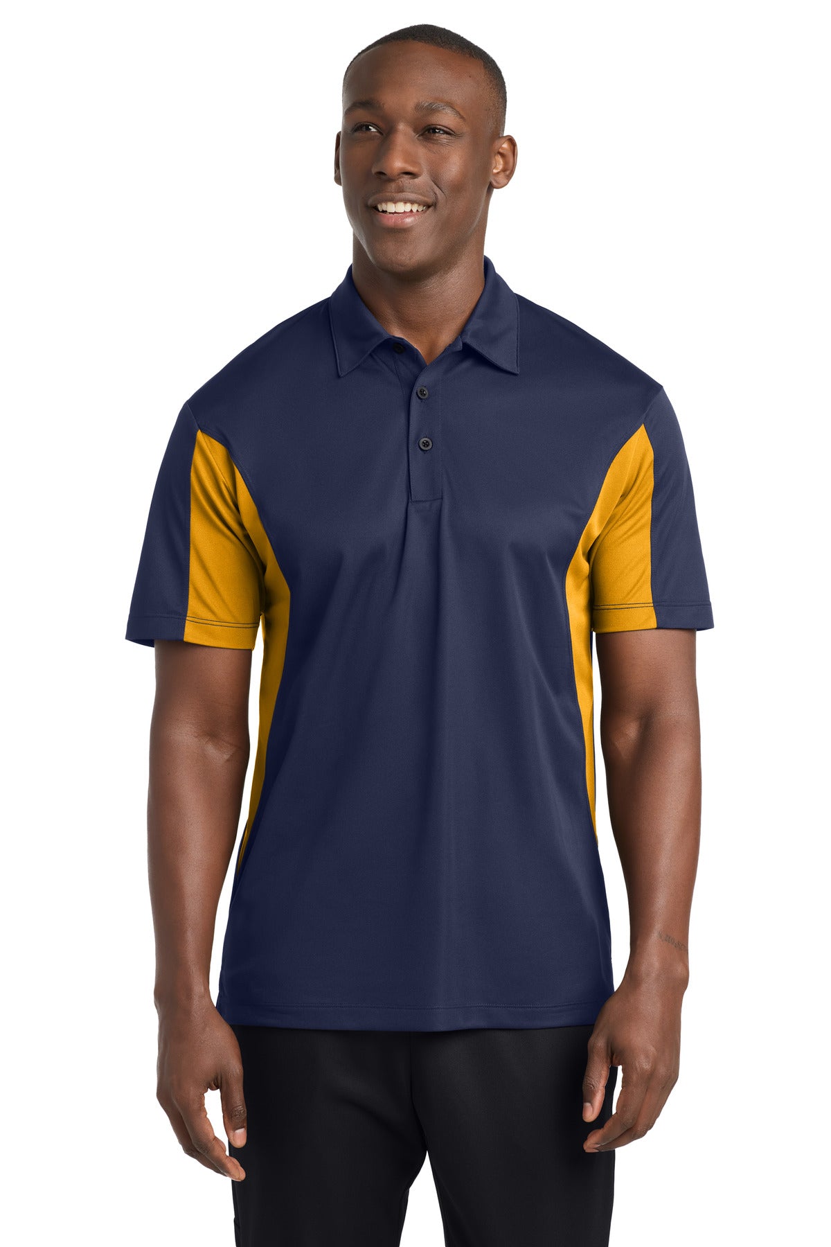 Sport-Tek Tall Side Blocked Micropique Sport-Wick Polo TST655 True Navy/ Gold