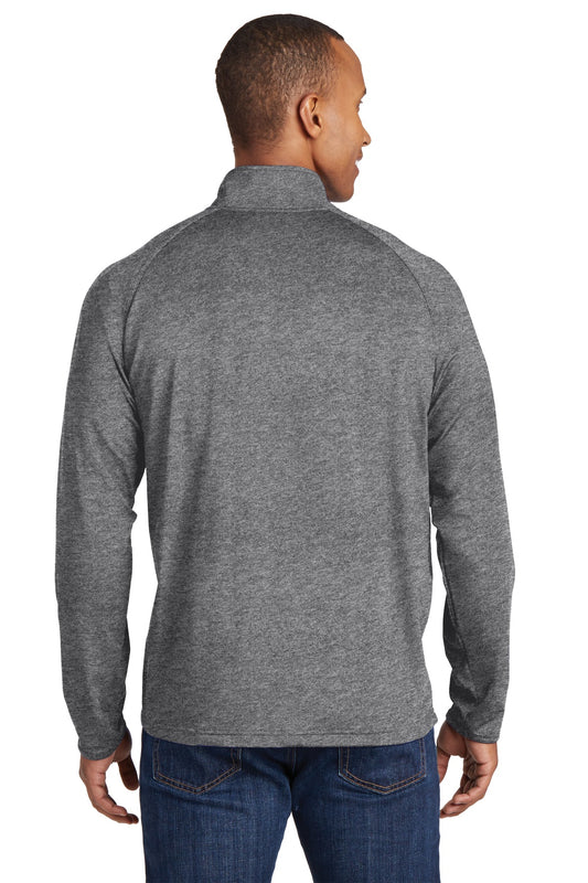Sport-Tek Tall Sport-Wick Stretch 1/4-Zip Pullover. TST850 Charcoal Grey Heather Tall