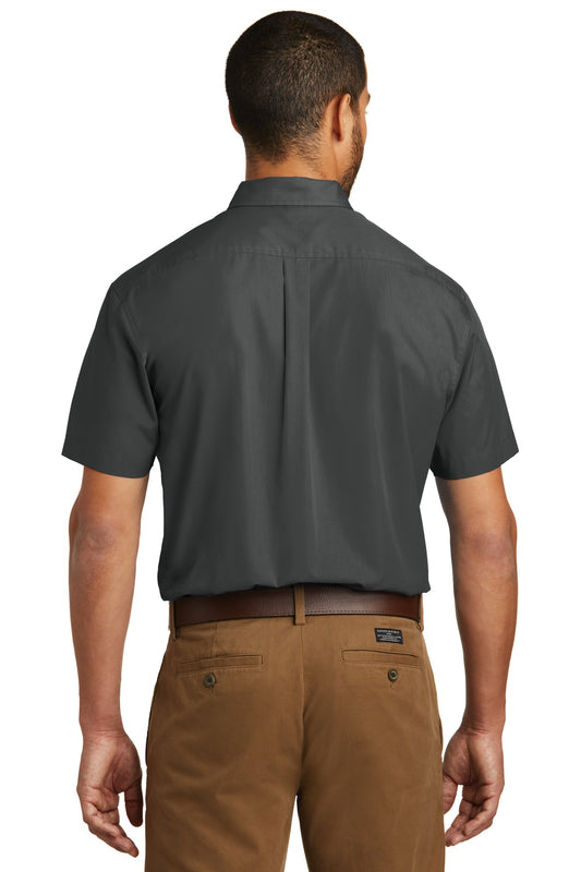 Port Authority Short Sleeve Carefree Poplin Shirt. W101 Graphite