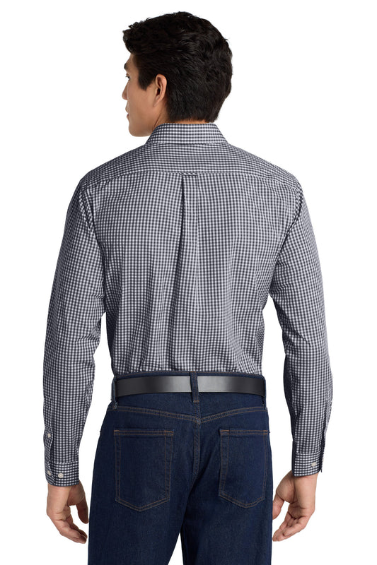 Port Authority Broadcloth Gingham Easy Care Shirt W644 Black/ White