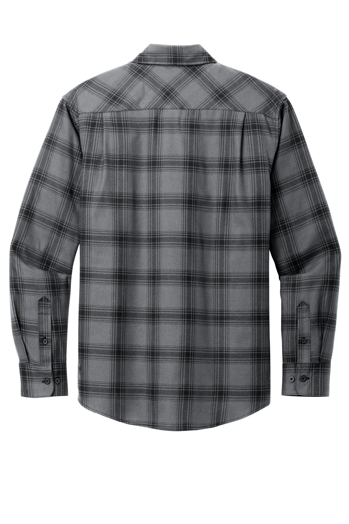 Port Authority Plaid Flannel Shirt. W668 Grey/ Black Open Plaid