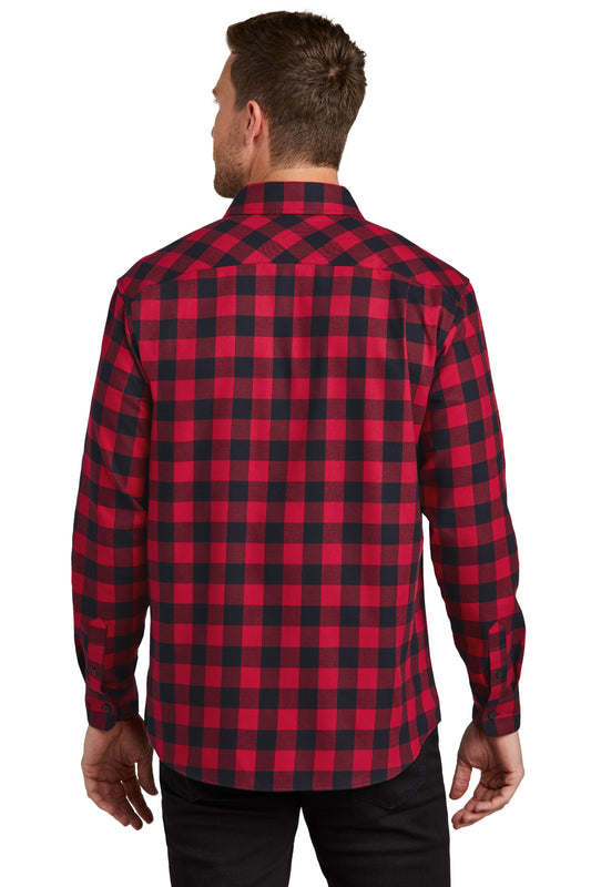 Port Authority Plaid Flannel Shirt. W668 Red/ Black Buffalo Check