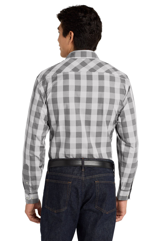 Port Authority Everyday Plaid Shirt. W670 Shadow Grey