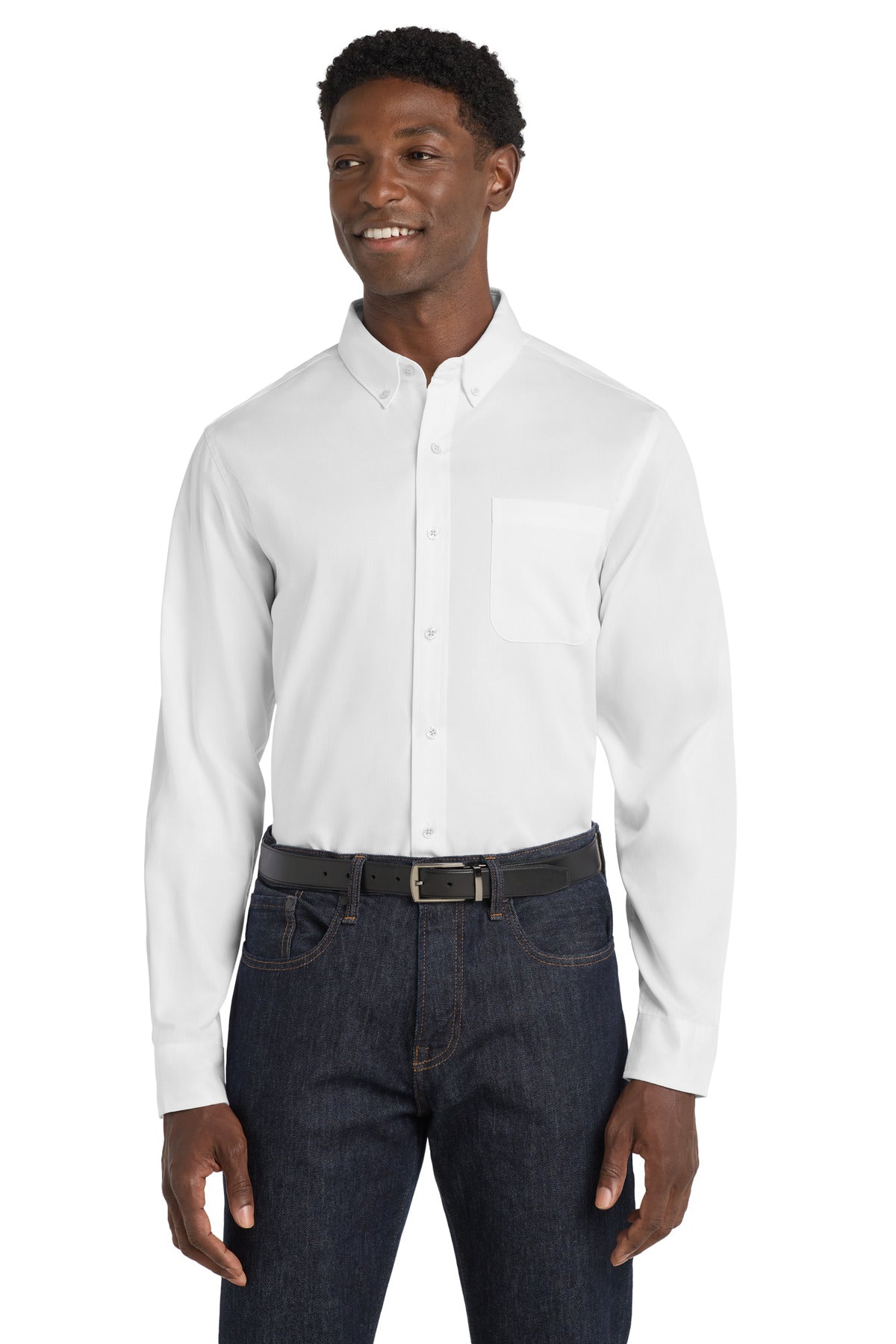 Port Authority Long Sleeve SuperPro React Twill Shirt W808 White
