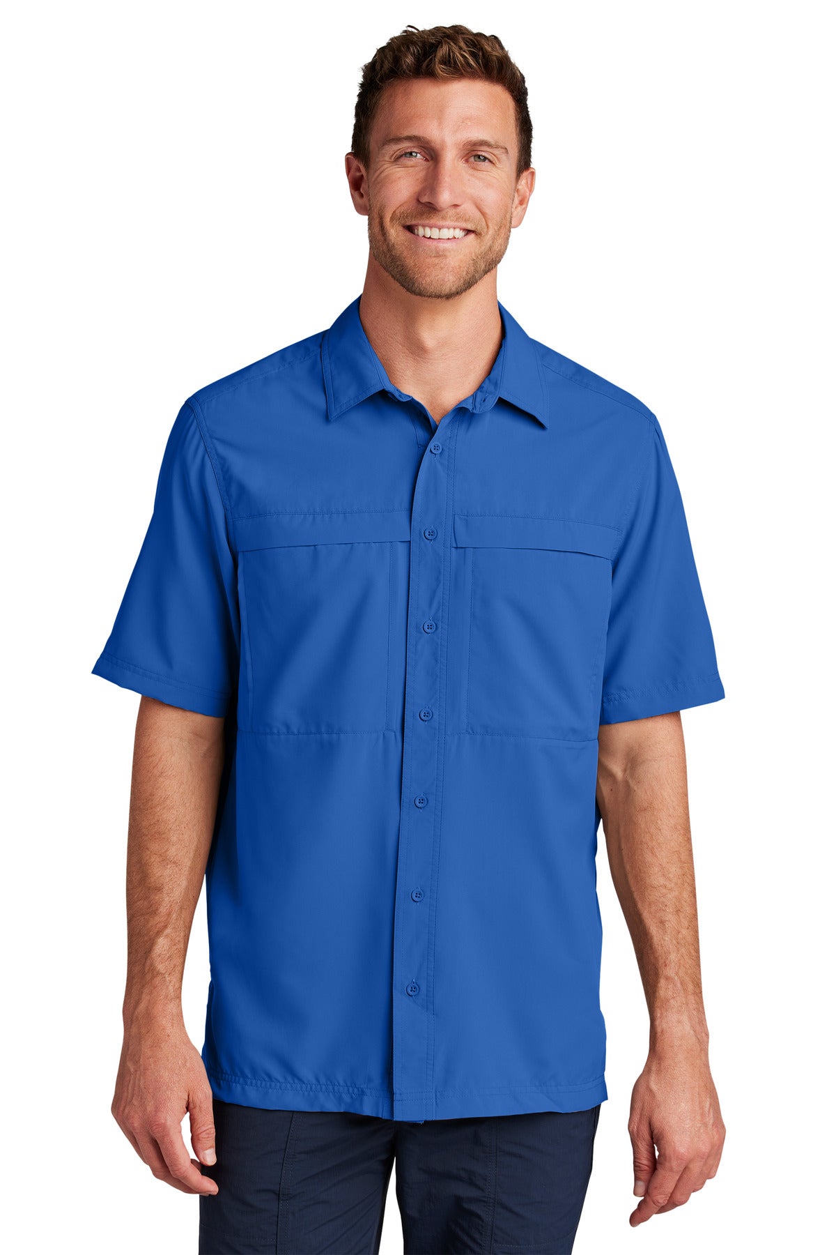 Port Authority Short Sleeve UV Daybreak Shirt W961 True Royal