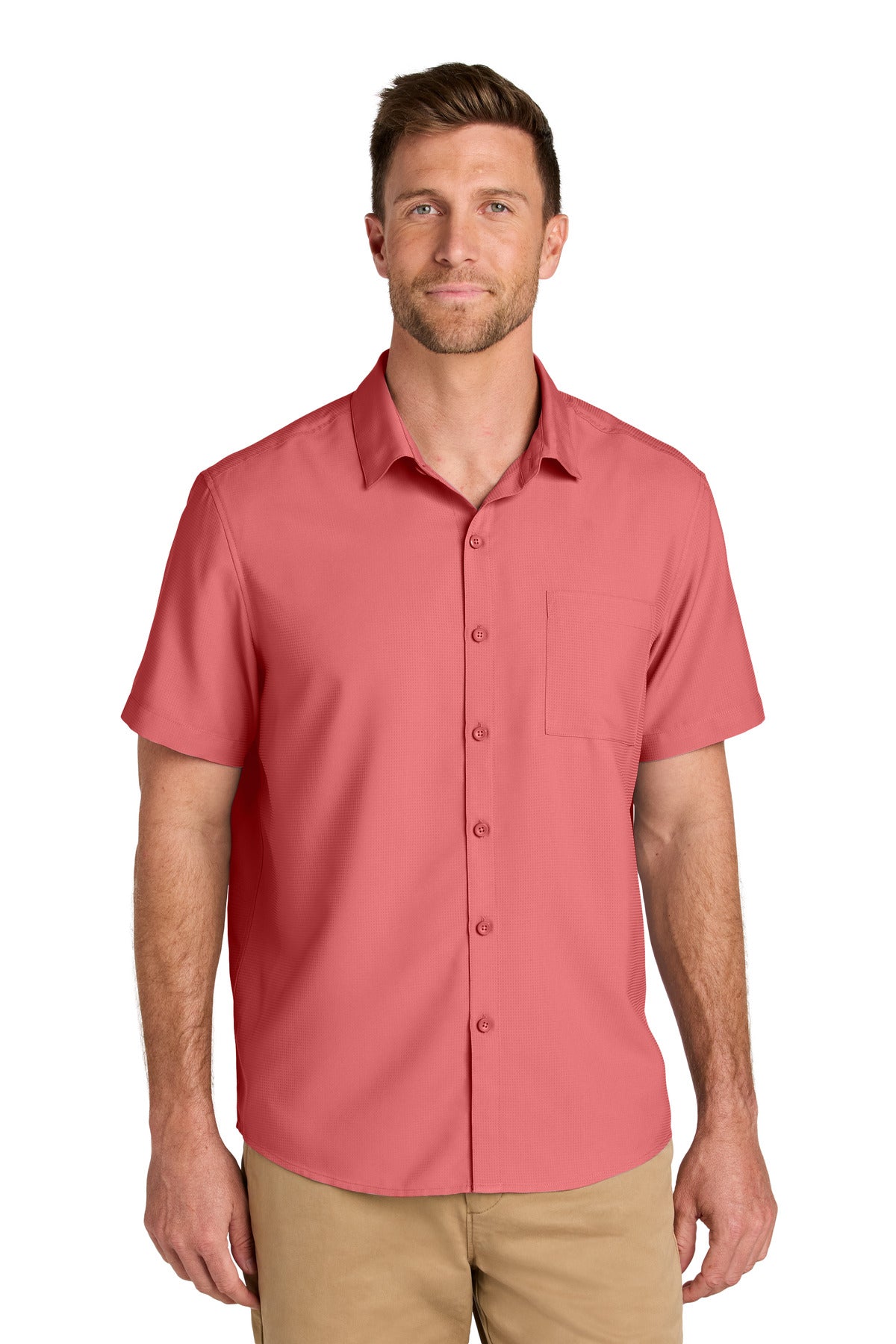 Port Authority Short Sleeve UV Dockside Shirt W963 Coral Reef
