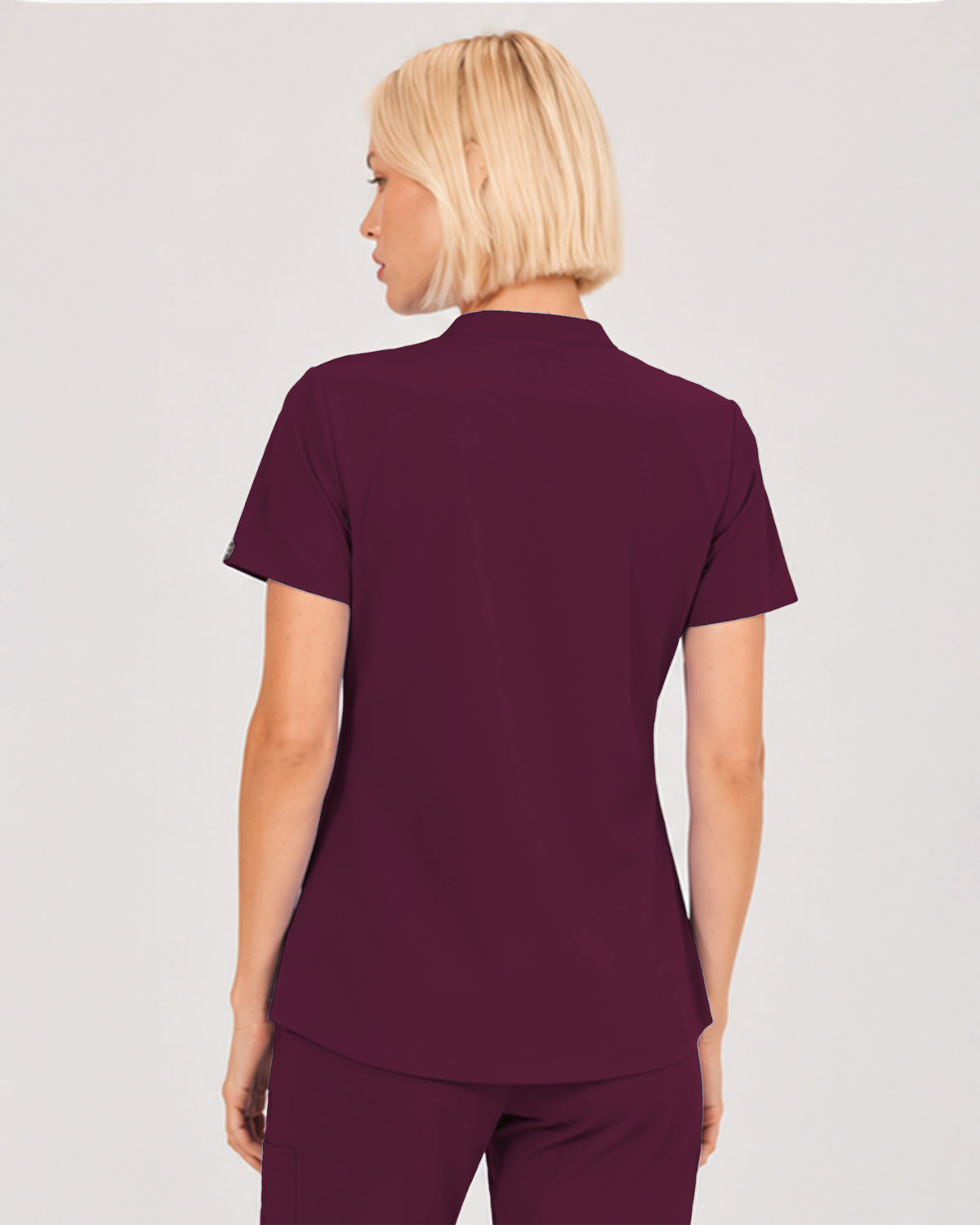 Foundry Women's 1055 Arden 2 Pocket Mandarin Top Wine