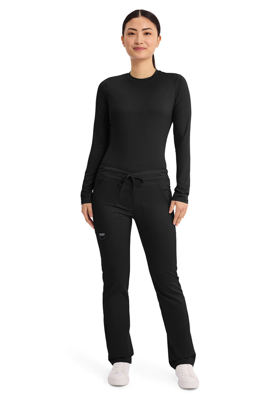 Workwear Revolution WW020 Unisex Unisex Tapered Leg Drawstring Scrub Pants Black