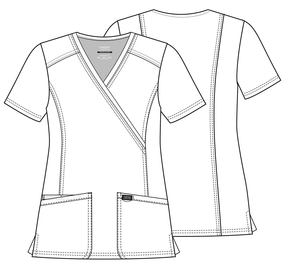 Revolution WW610 Mock Wrap Top Papaya Juice