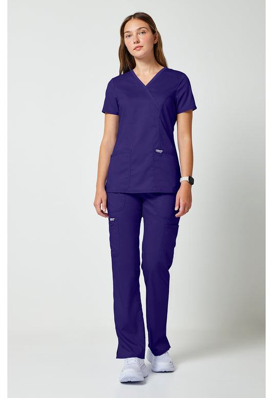 Workwear Revolution WW610 Women's Mock Wrap Scrub Top Grape