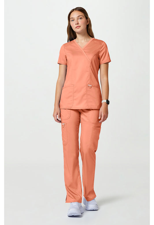 Revolution WW610 Mock Wrap Top Papaya Juice