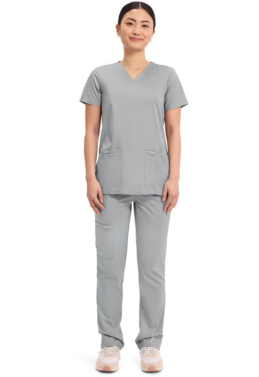 Workwear Revolution WW620 Women's V-Neck Scrub Top Grey