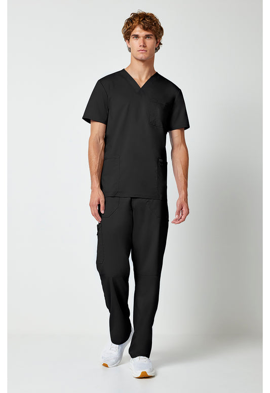 Workwear Revolution WW670 Men's V-Neck Scrub Top Black
